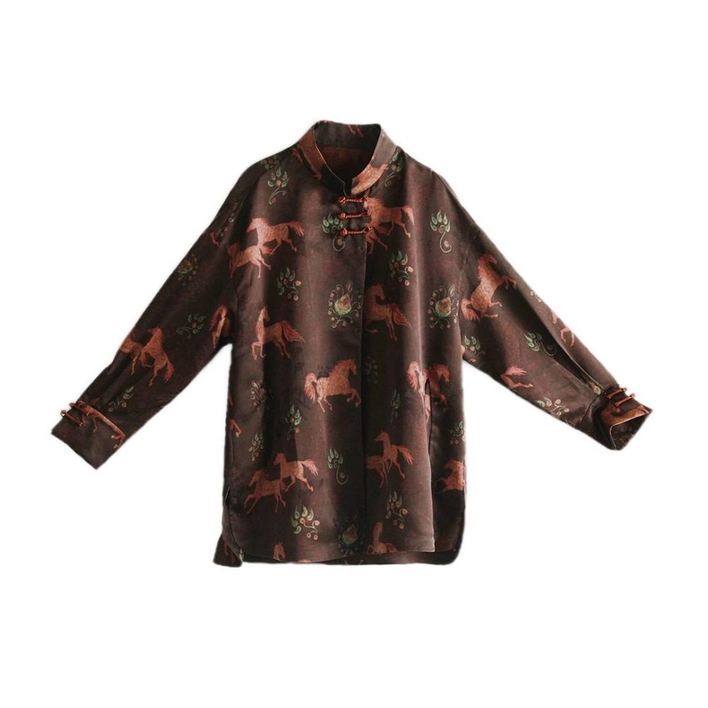 Interface 30 mm pure silk fragrant cloud yarn new Chinese style young version jacket for women 2025 Year of the Horse New Year s robe and New Year s clothing image 5