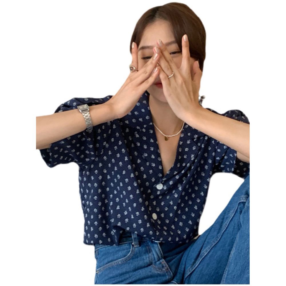 French polka dot shirt women s summer 2026 new chic casual loose fashion versatile niche short sleeved shirt trend image 4