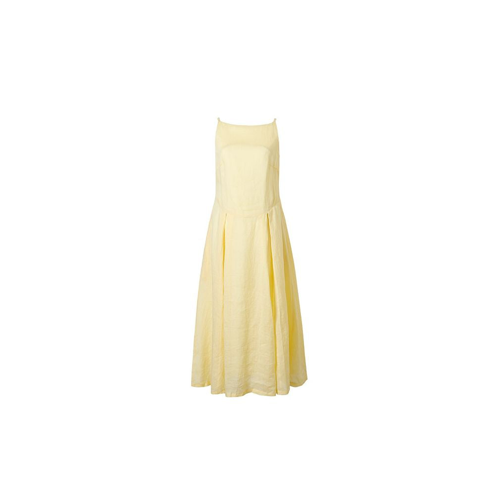 Lalaglow in stock breathable French style waist slimming dress with full ramie between breaths long skirt for women image 5
