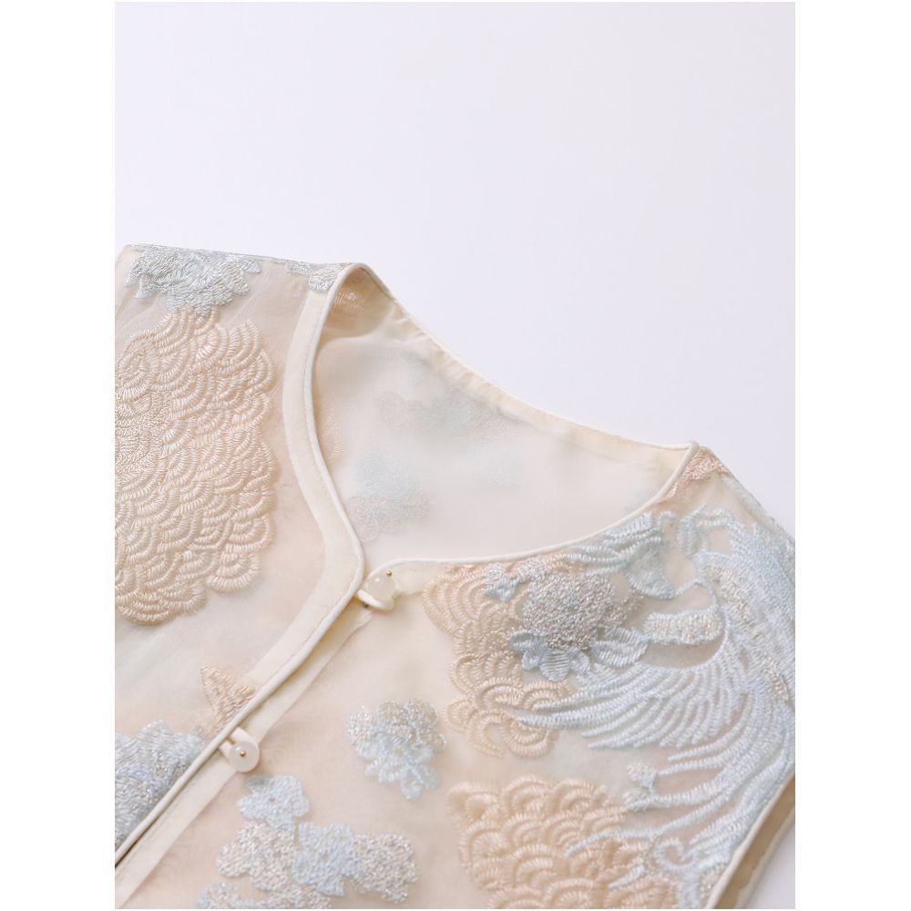 857 New Chinese Style Light Embroidered Vest for Women Short Style Petite Size 2026 Spring and Autumn Versatile Vest Top image 5
