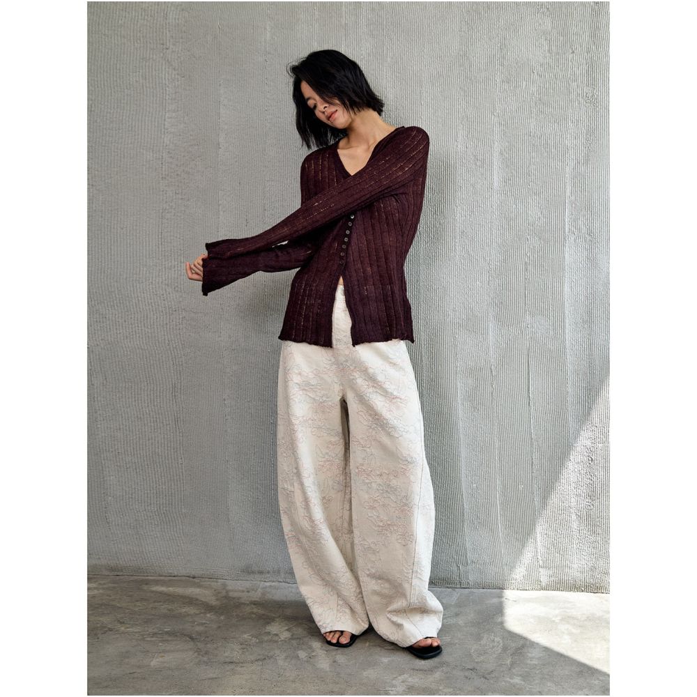 Luobian icing on the cake original design retro embroidered jeans autumn new loose wide leg pants image 5