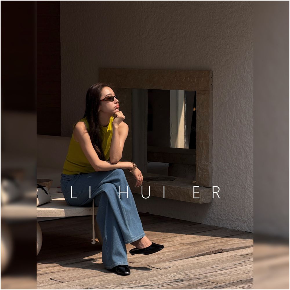 LiHuiEr Li Huier s Greek Summer Navy Blue Washed Denim Retro Loose Wide Leg Pants for Women image 5