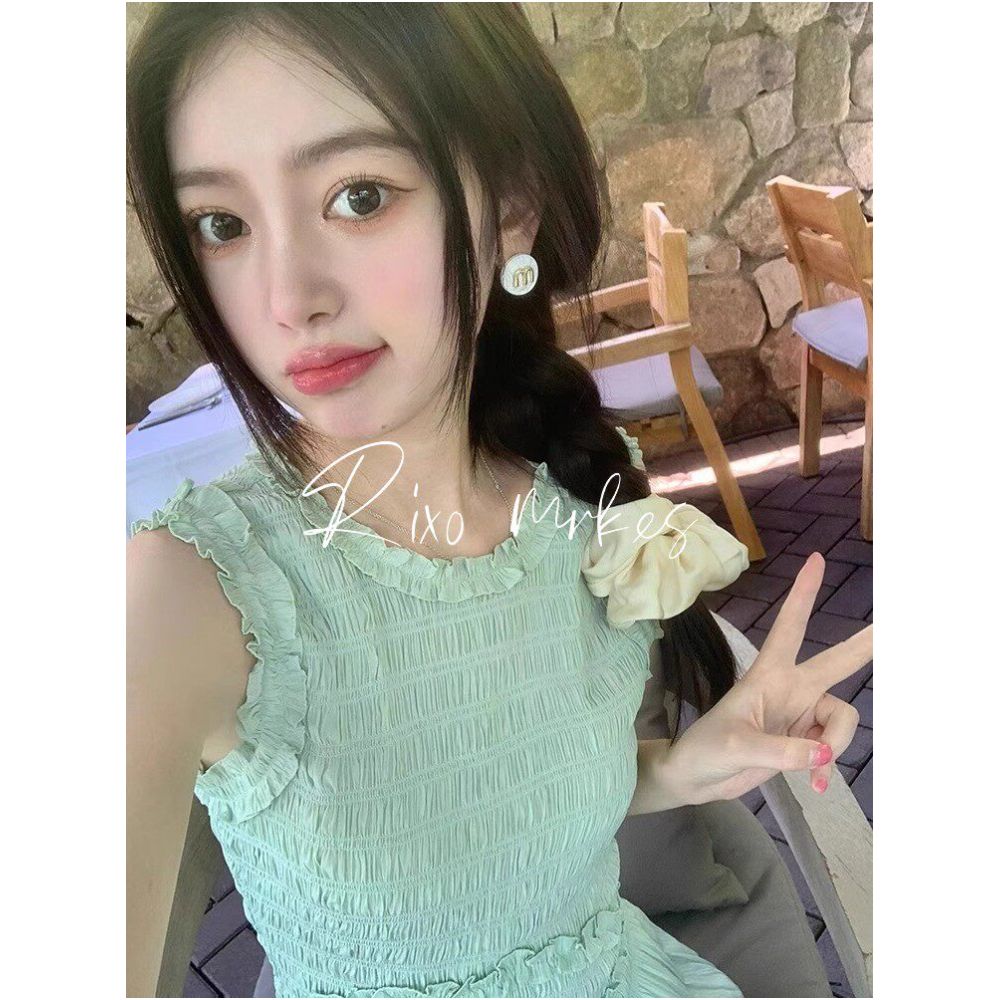 RIXO DORE French Summer New Style Pleated Sleeveless Dress Elegant and Slimming Vest Dress for Women image 4