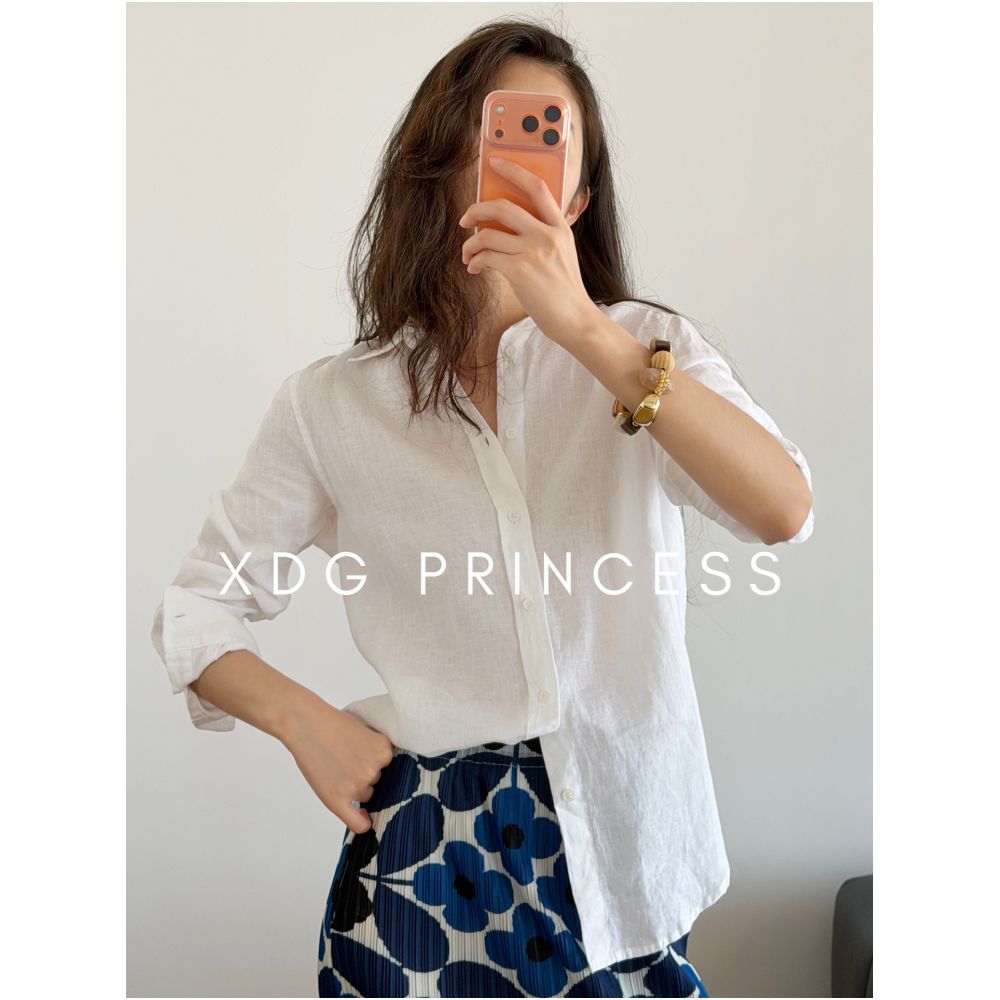 A sophisticated yet youthful look 100 linen cool and versatile long sleeved shirt for women perfect for summer suitable for commuting and sun protection image 2