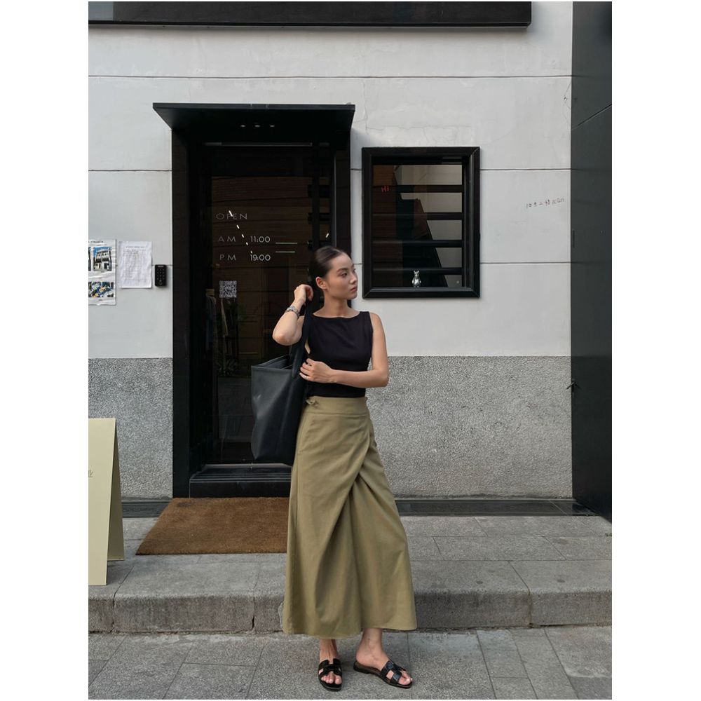 PURITY YH Niche Korean Style 2025 Summer Women s High Waisted Irregular A Line Skirt image 4