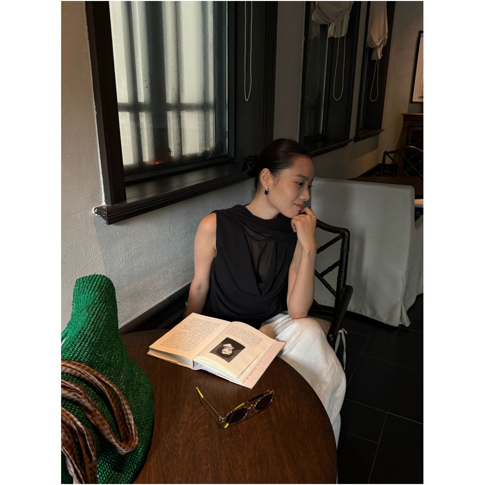PURITY YR Simple Design Elegant Sleeveless Vest Top with Flowy Neckline and Ruffles for a Slimming Look image 4
