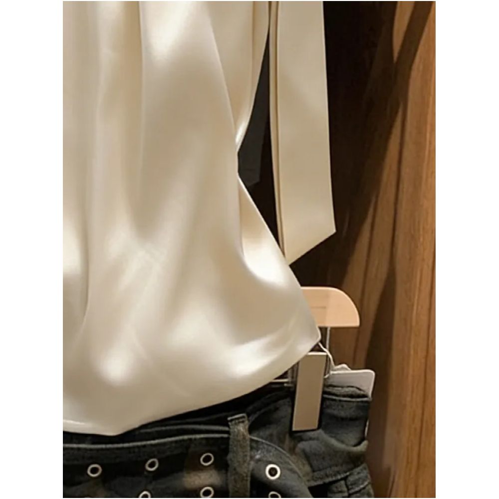 Discontinued from department stores High end designer silk halter neck vest new summer style sleeveless unique French inspired top for women image 4