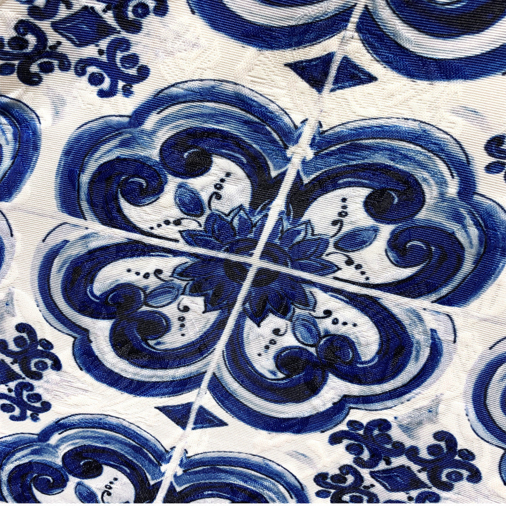 Retro Chinese style blue and white porcelain printed A line sleeveless dress with a sense of luxury 2025 new popular and explosive style stylish image 4