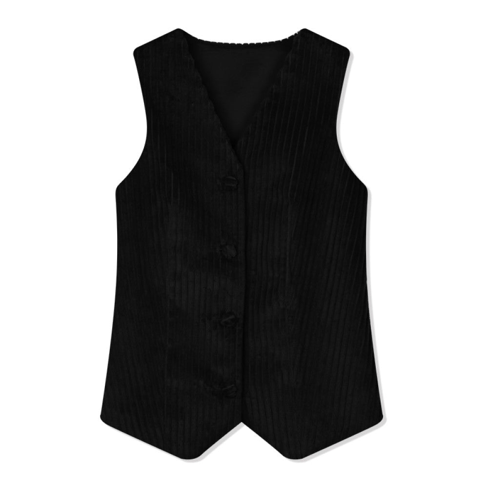 RoseLingLing King Stripe Created Coarse Pit Corduroy Intellectually Style Vest Straight Tube Half Skirt image 8