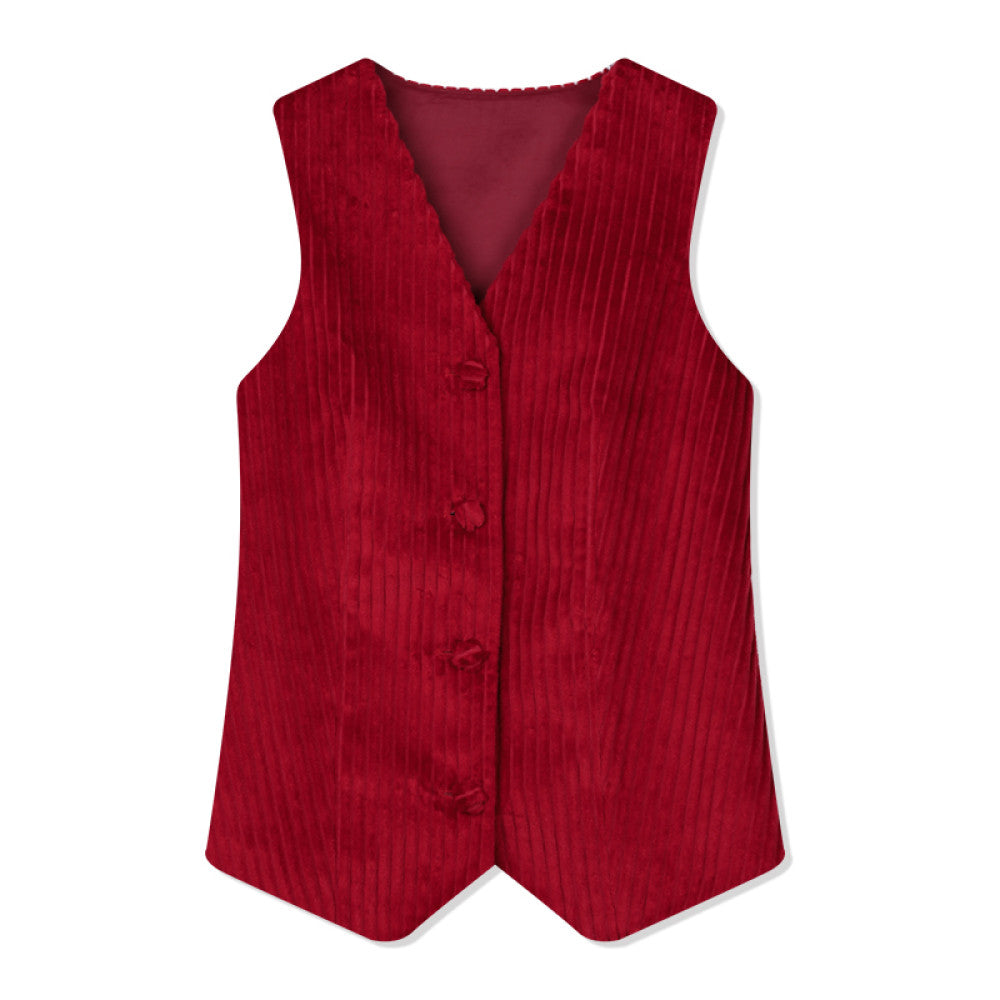 RoseLingLing King Stripe Created Coarse Pit Corduroy Intellectually Style Vest Straight Tube Half Skirt image 23