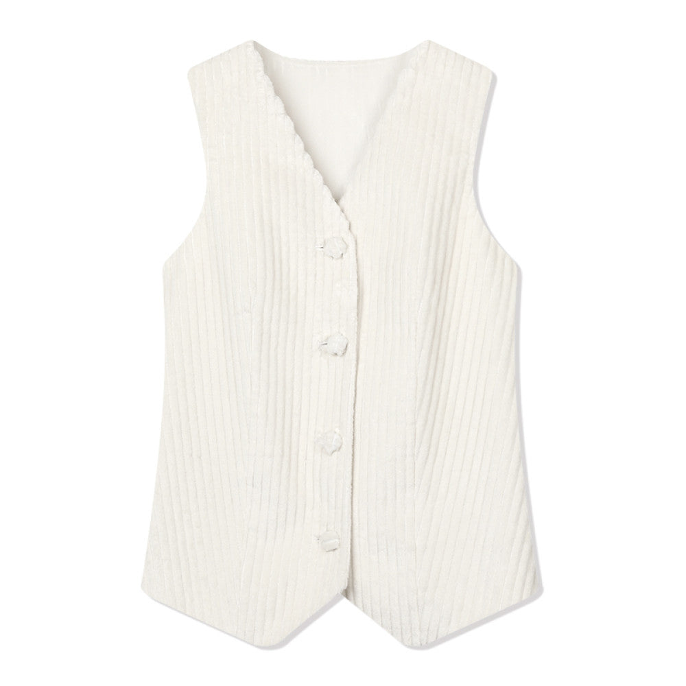RoseLingLing King Stripe Created Coarse Pit Corduroy Intellectually Style Vest Straight Tube Half Skirt image 39