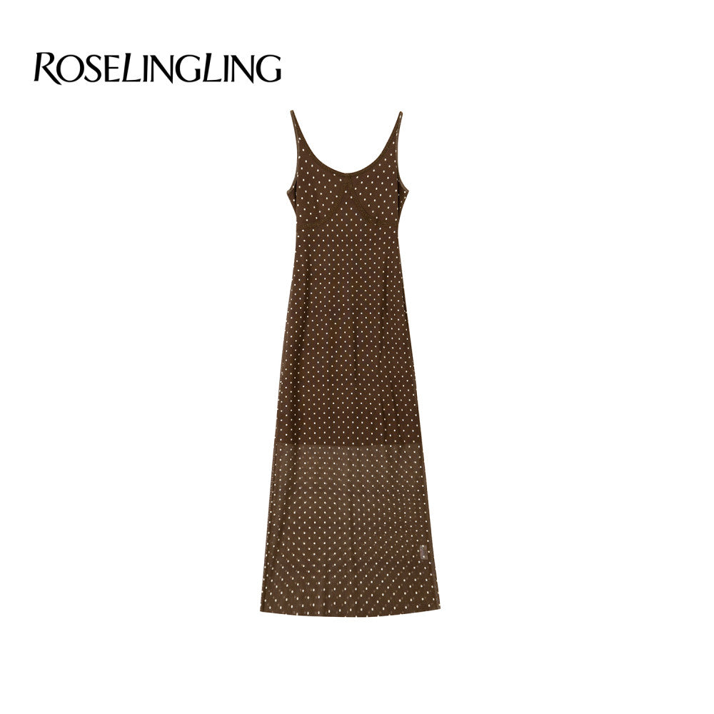ASAYA4596 – Polka Dot Mesh Elegance Dress 🌹✨