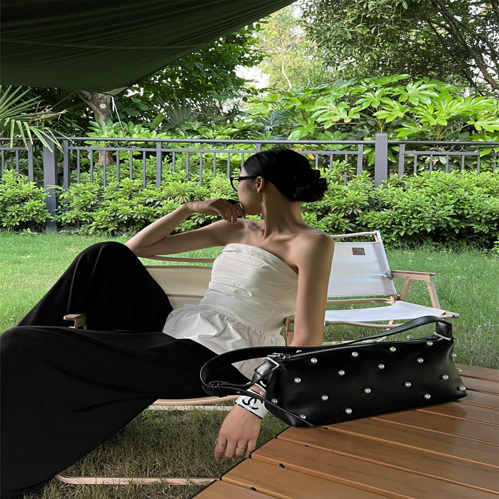 PAPERLLL shop owner s private server with a high end feel sleeveless strap vest high waisted pleated wide leg pants set for women image 28