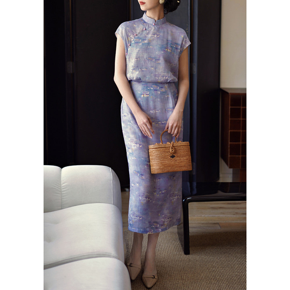 ASAYA4653 – Monet Dream Cheongsam 🌸🎨