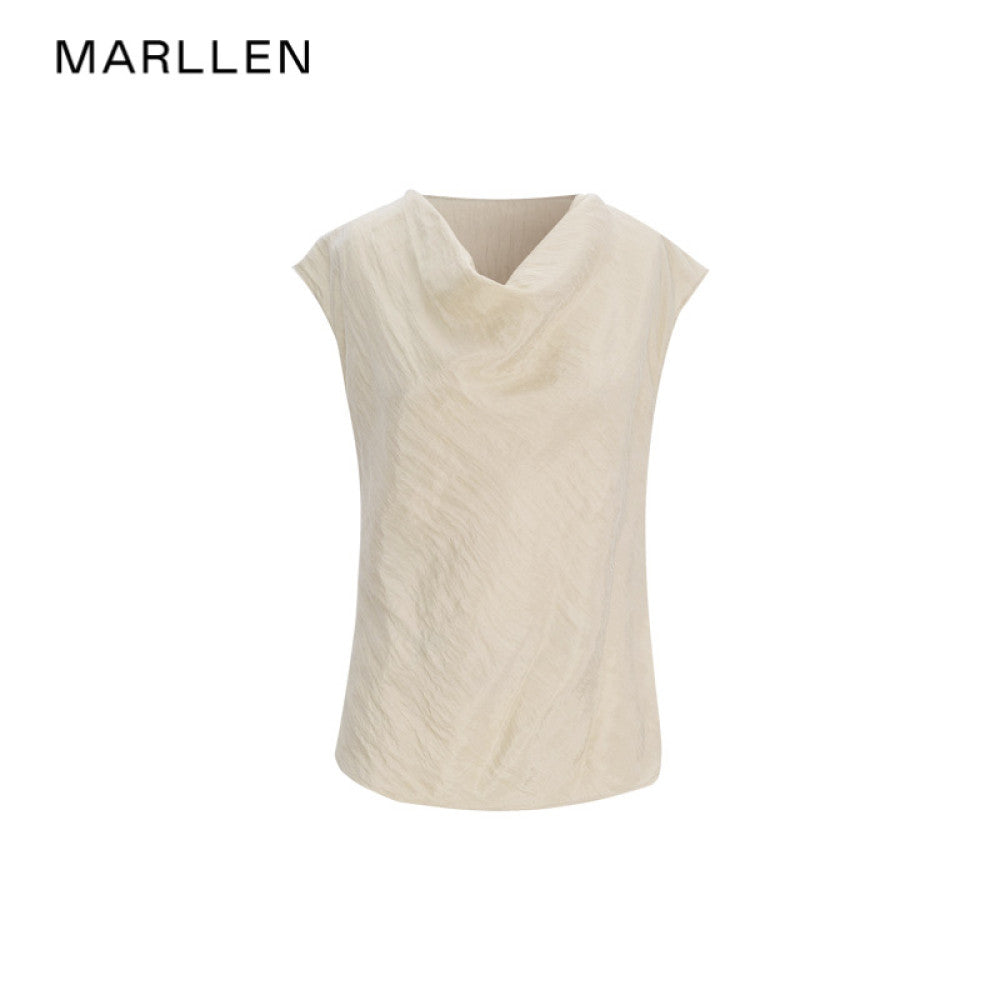 Marllen Elegant Light Suit Lazy Commuter B in Light Loose Suit Swing Collar Top Wide Leg Pants Set image 7
