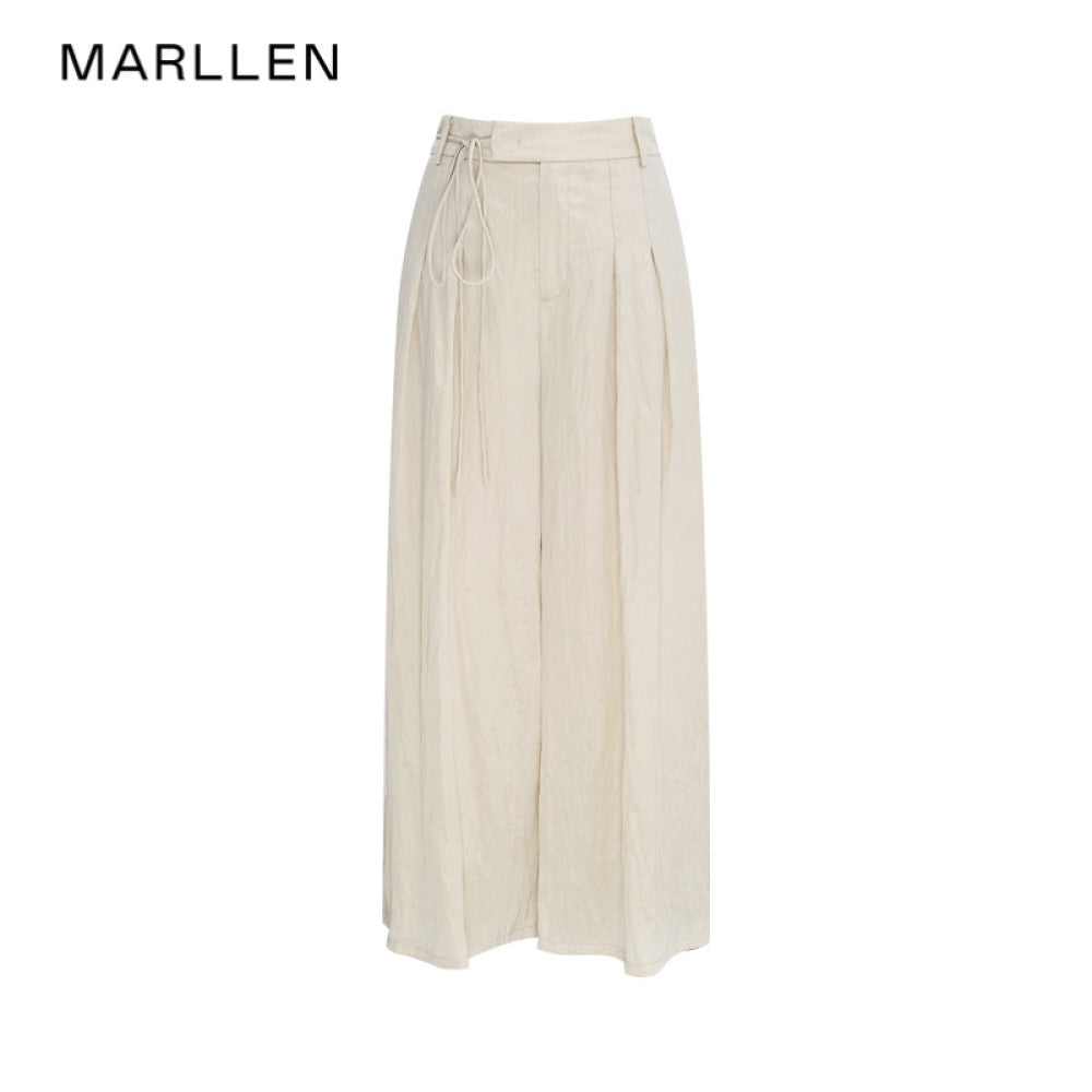 Marllen Elegant Light Suit Lazy Commuter B in Light Loose Suit Swing Collar Top Wide Leg Pants Set image 40