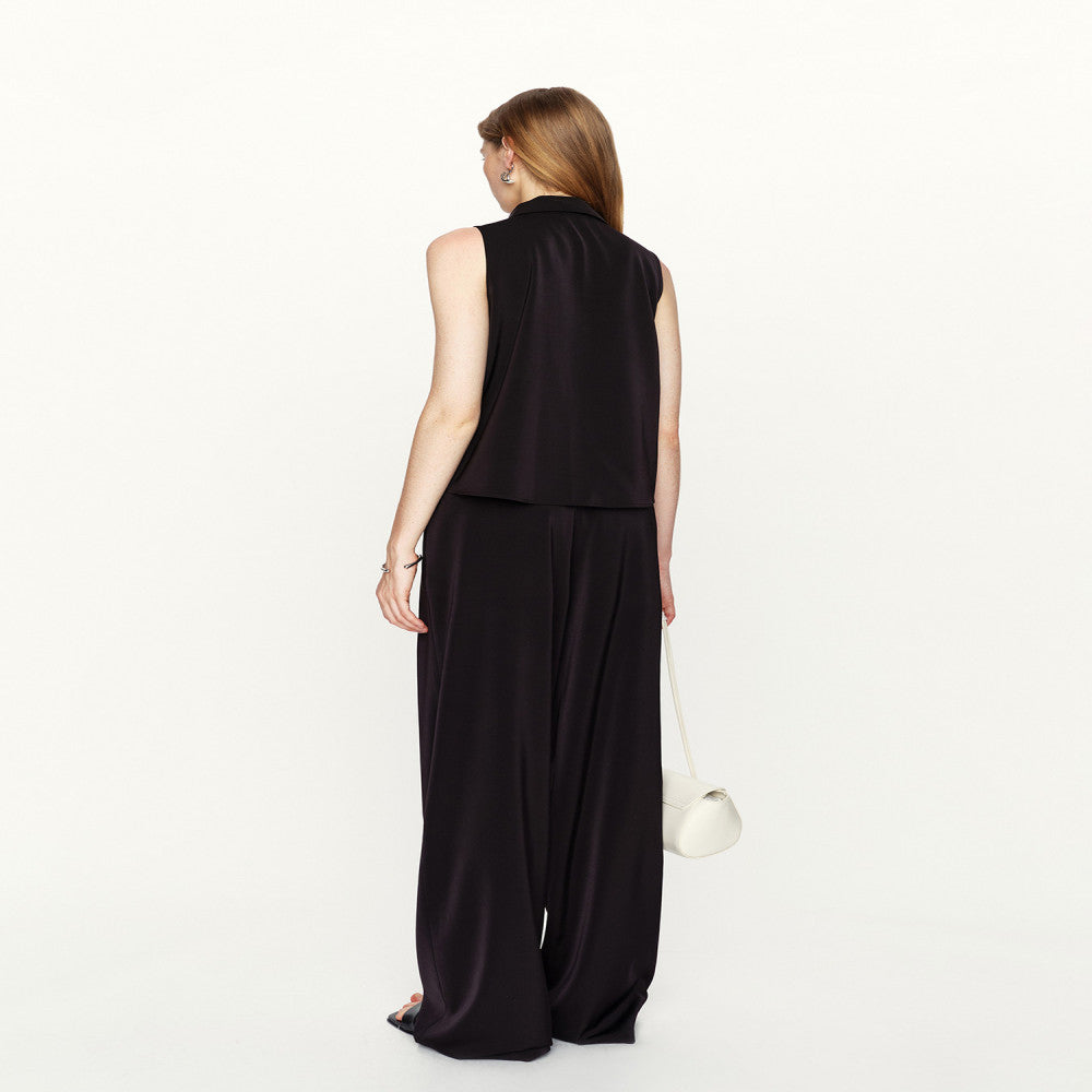Marllen Night Charm Fashion Environmental Protection Anti Wrinkle Pendant Stylish Sleeveless V neck Suit Tank Top Pants Set image 4
