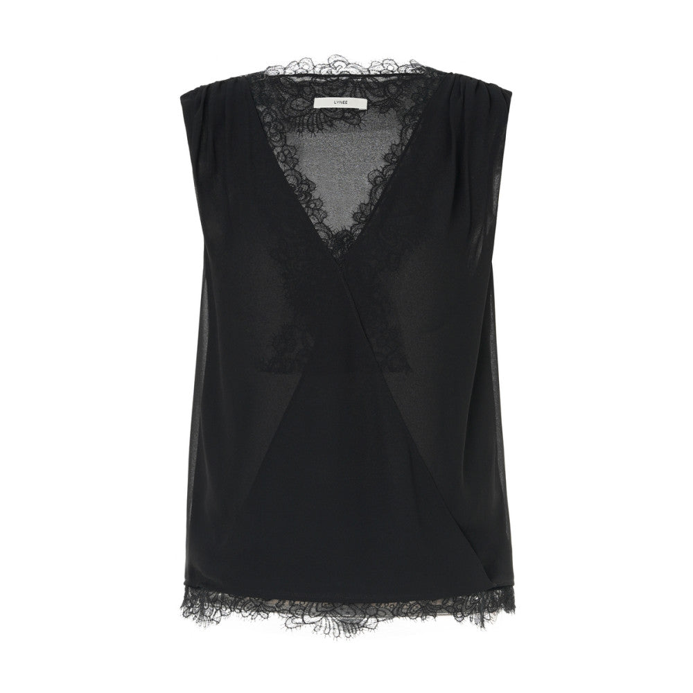 LYNEE suit with lace V neck design patchwork vest women s sleeveless versatile top autumn interior image 17