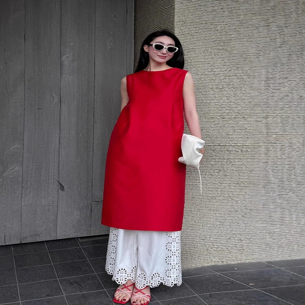 ASAYA4539 – Crimson Grace Tunic Set ❤️🤍