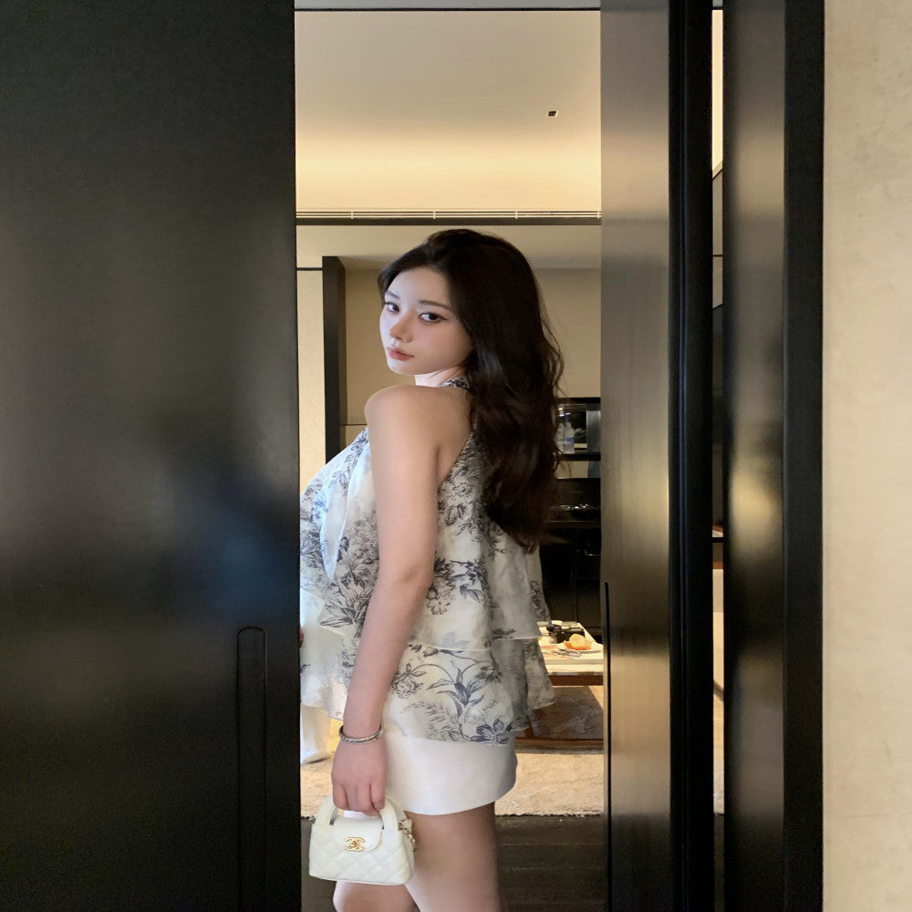 In Stock DailyDash Jiangnan Yanyu New Chinese style Hanging Neck Sleeveless Temperament Look Thin Tank Top image 5