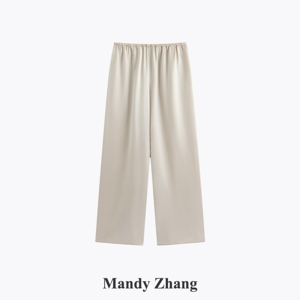ASAYA4496 - French Chic Acetate Wide-Leg Pants ✨👖