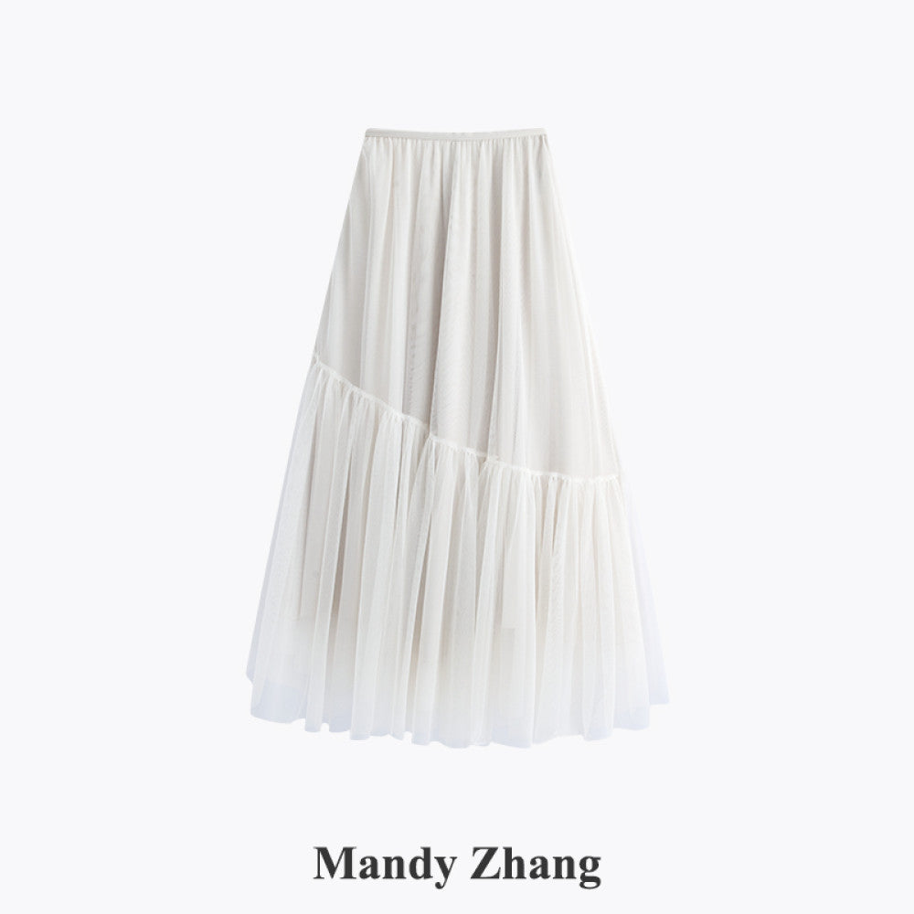 ASAYA4491 - White Moonlight Tulle Maxi Skirt 🌙✨