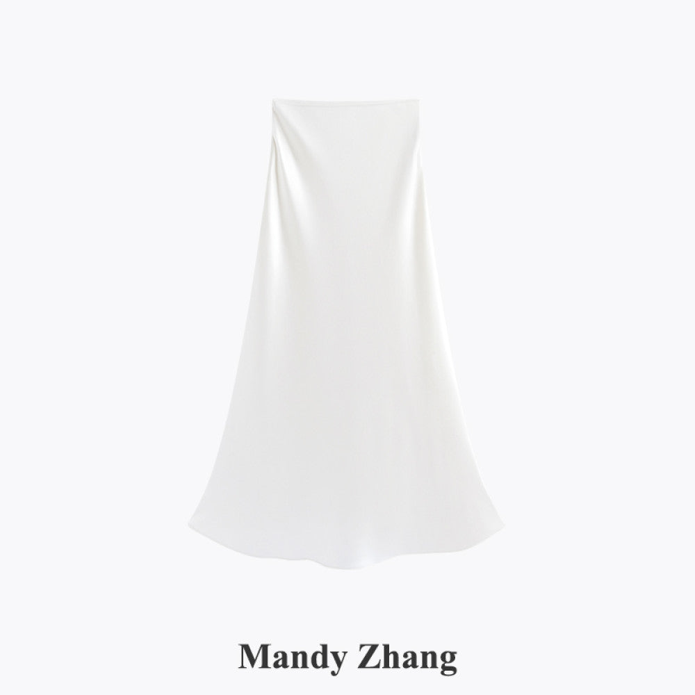 Mandy Zhang a celebrity and mermaid is a heavyweight acetate satin pink fish tail skirt for women image 21
