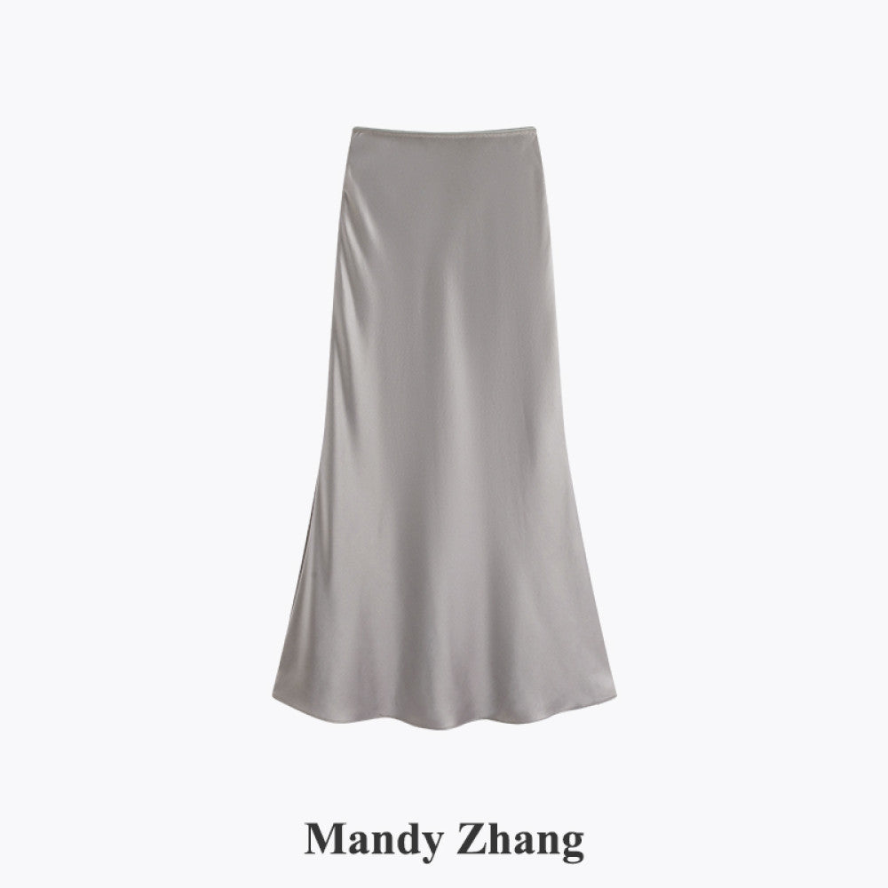 Mandy Zhang a celebrity and mermaid is a heavyweight acetate satin pink fish tail skirt for women image 52