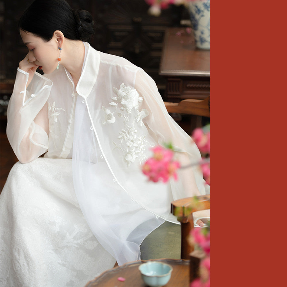 2024 New Product PCY1708 Silk Eugen Embroidery Top Chinese Retro Embroidery Top Fairy Yarn Dress for Women image 13