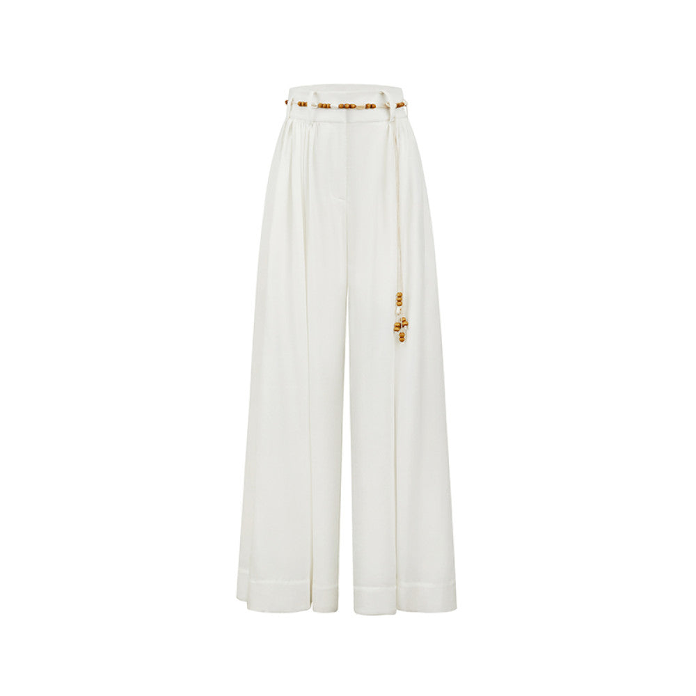 SUK protagonist aura Elegant and casual bead design high end sleeveless vest top wide leg pants set for women image 20