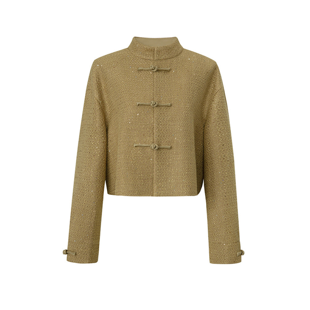 Spot SUK Qingqing Zijin 25 early spring new Chinese style button up collar jacket for women Chinese style short jacket image 16