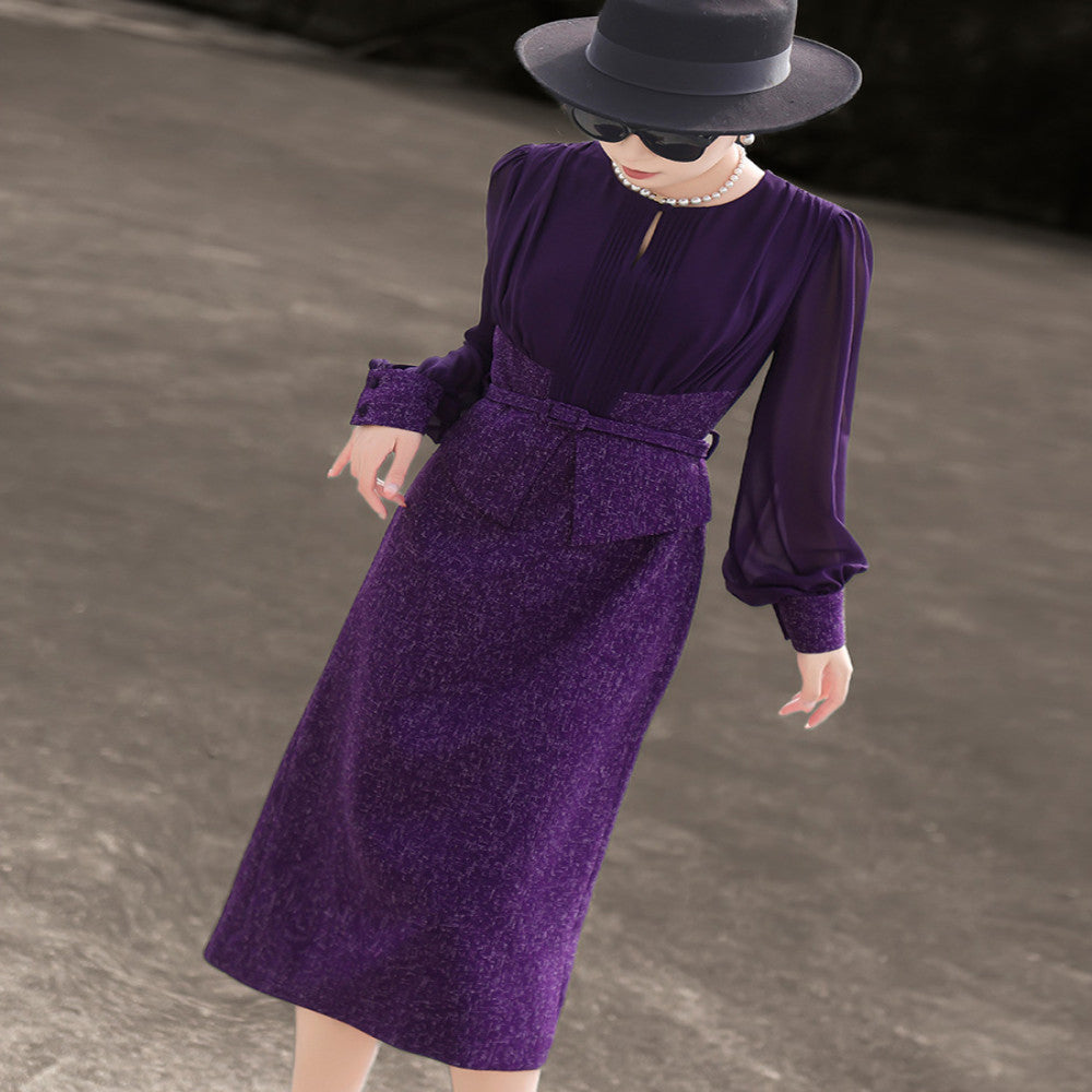 purple autumn dress ASAYA4371