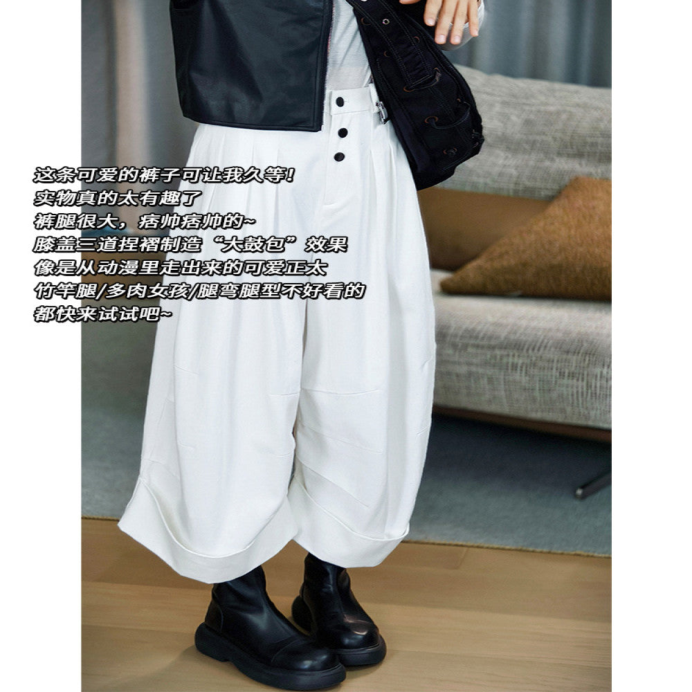 Meiyang MEIYANG Bouncing Casual Pants All Cotton Twill Sand Washed Curled Eight Part Pants 70 Series in Stock image 21
