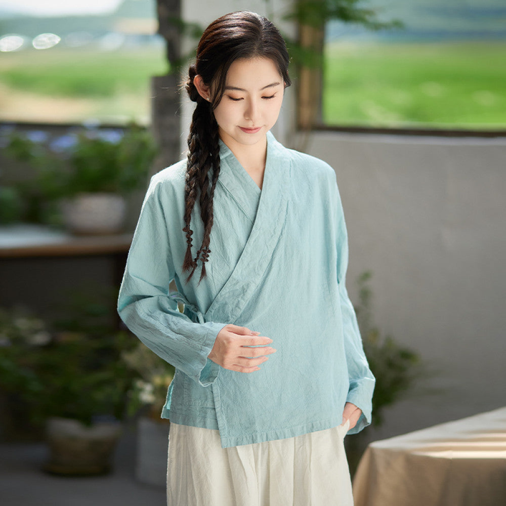 ASAYA4306 - Timeless Cotton Linen Hanfu Blouse ✨🌿