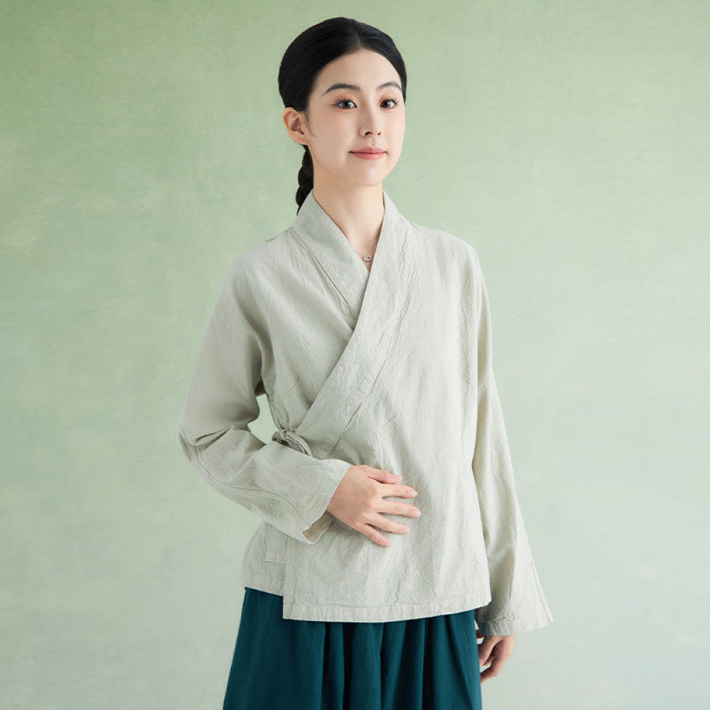 Summer new cotton linen linen top for women Chinese style improved Hanfu Chinese style tea suit 21 pieces W1359 image 25