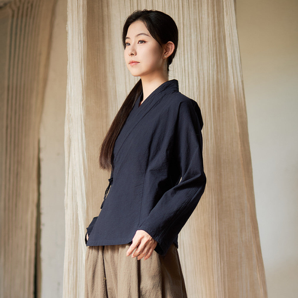 Summer new cotton linen linen top for women Chinese style improved Hanfu Chinese style tea suit 21 pieces W1359 image 35