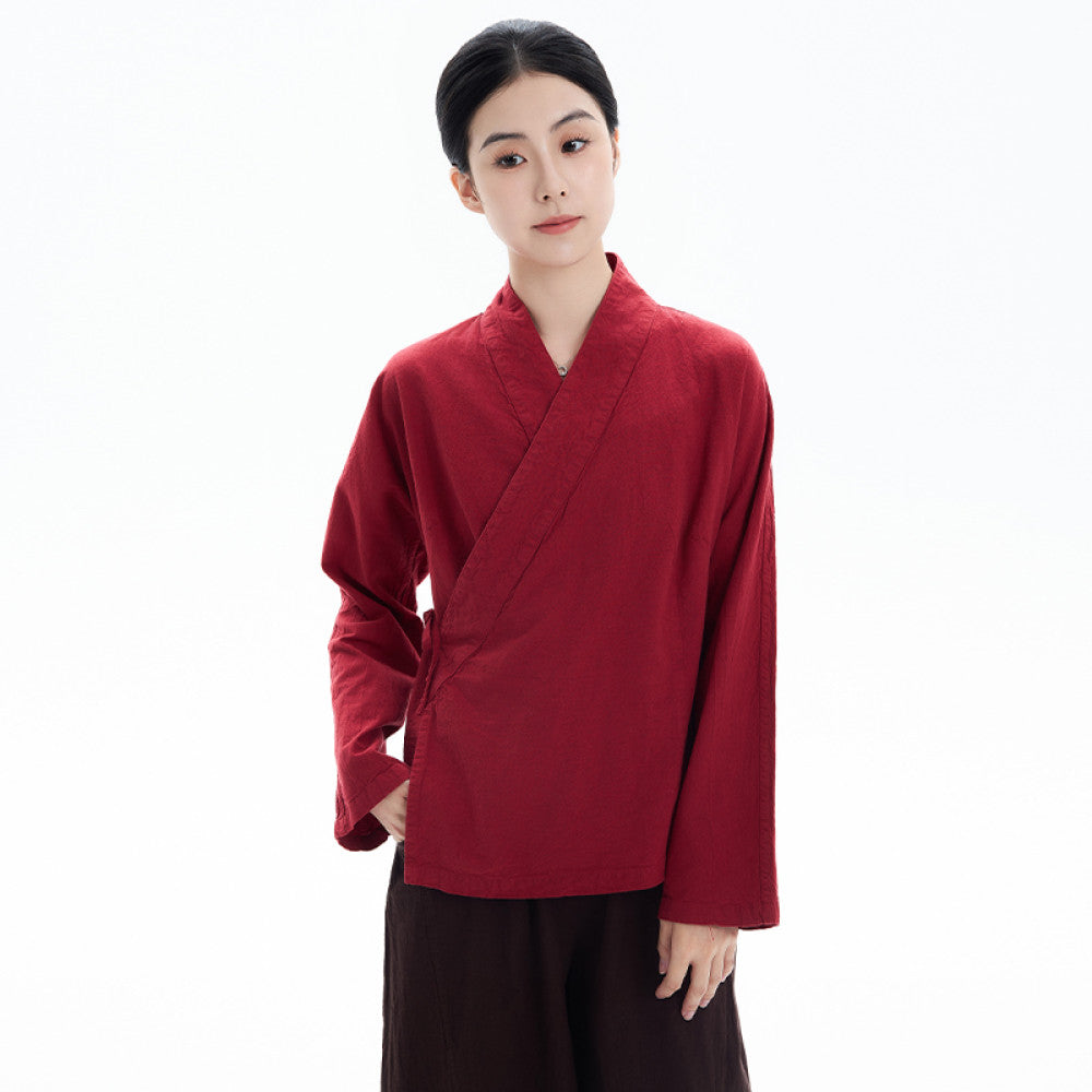 Summer new cotton linen linen top for women Chinese style improved Hanfu Chinese style tea suit 21 pieces W1359 image 43