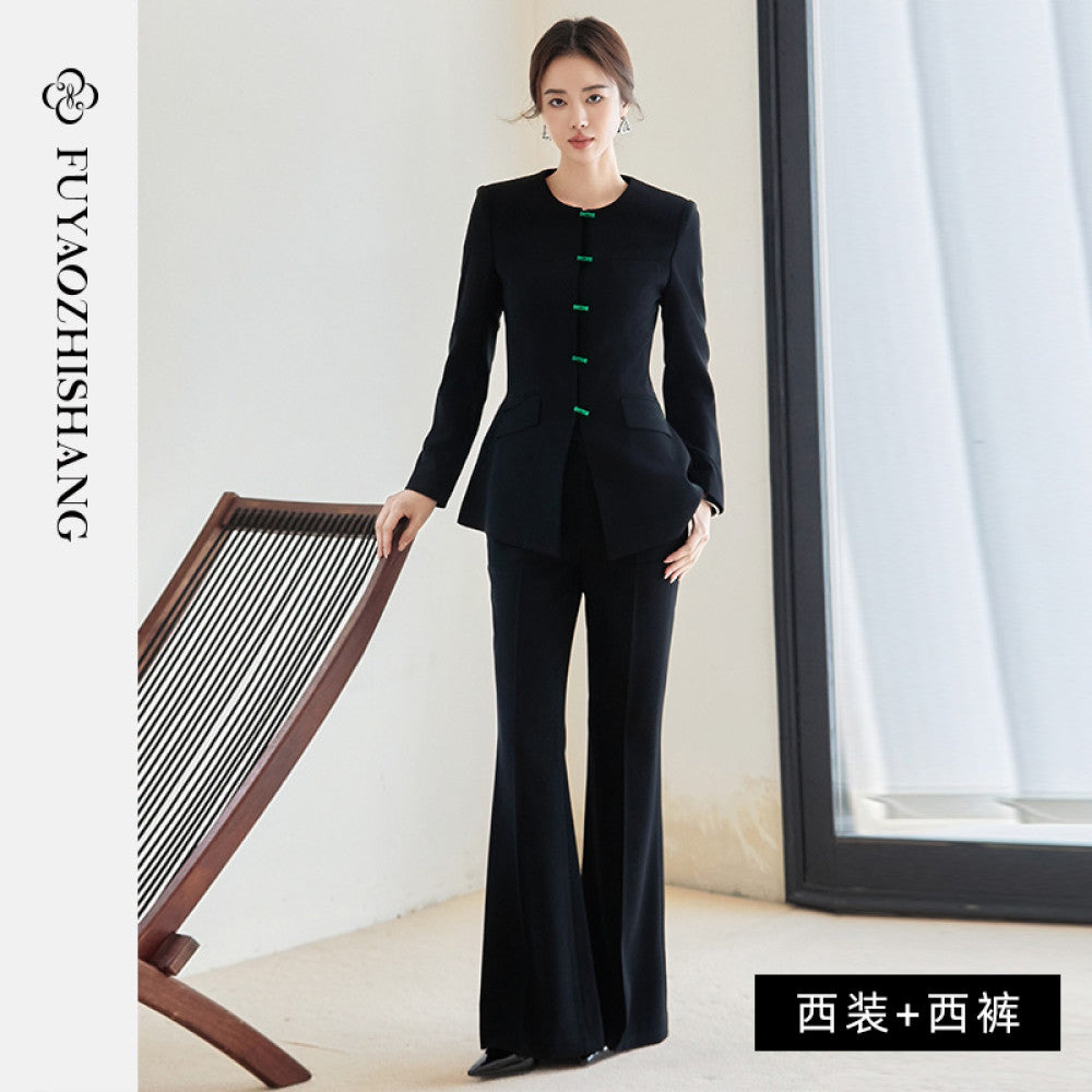 FUYAO Fuyao Chinese style set for women s high end fashion 2025 autumn new style new Chinese style black buckle formal wear image 7