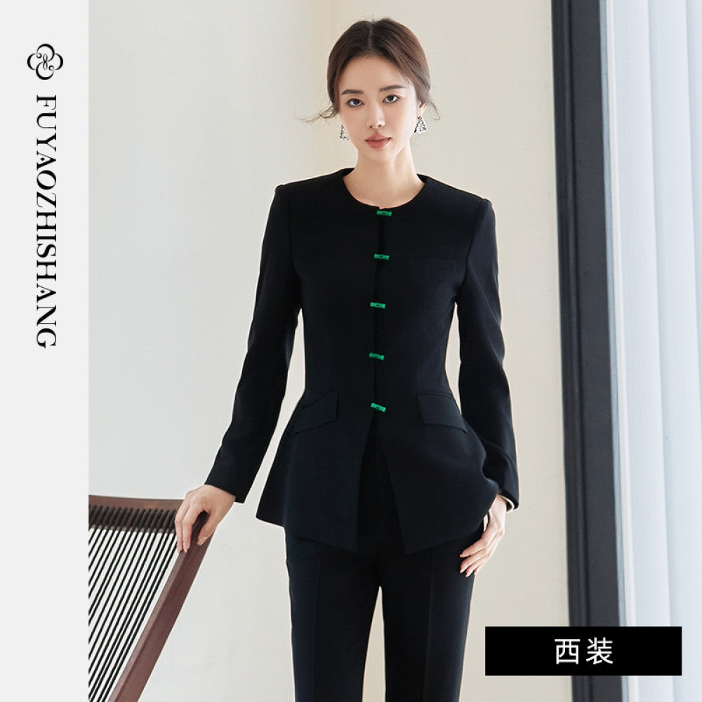 ASAYA4295 - Modern Oriental Black Suit 🖤✨