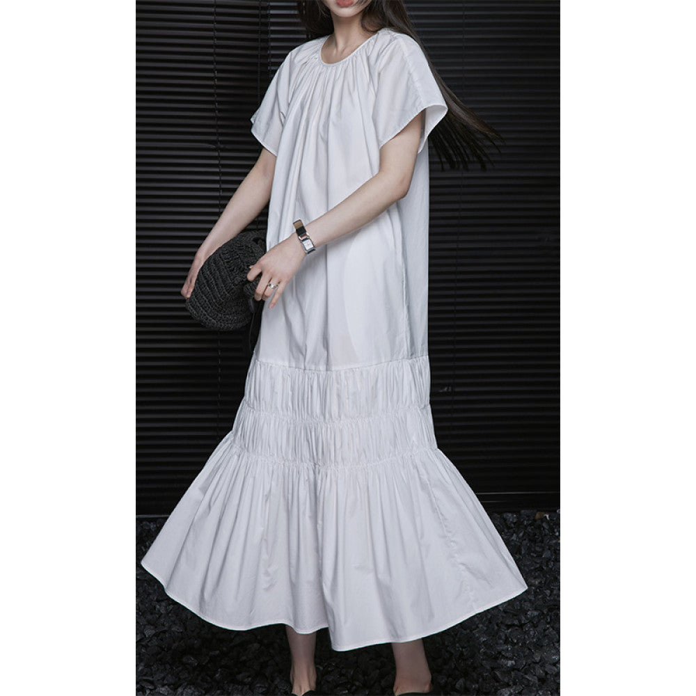 Moment white dress for female summer 2024 new high end exquisite super good looking temperament niche design feeling slimming image 6