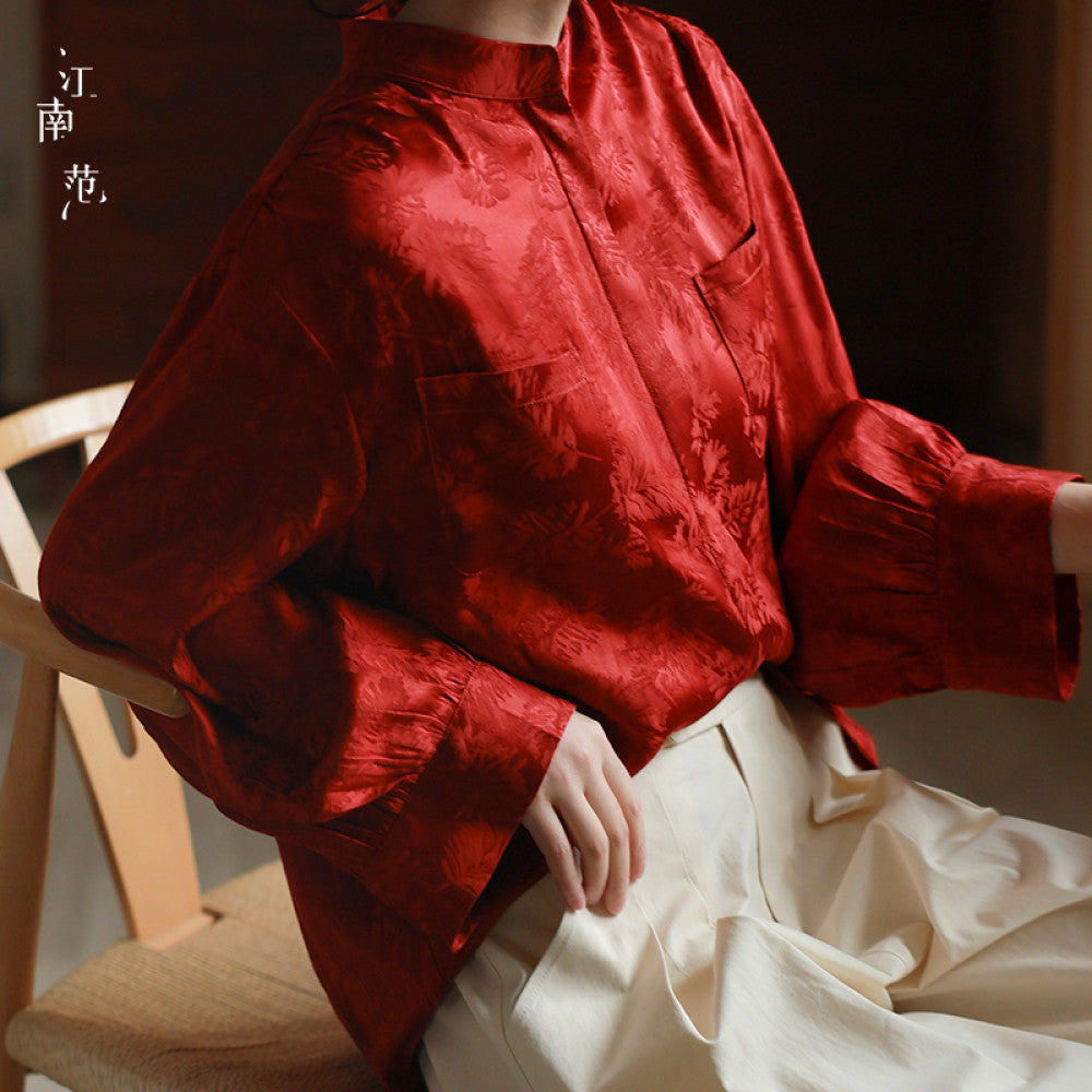 Jiangnan style new red jacquard improved Tang style top 2025 early spring young fashion shirt light Chinese style commuting image 8