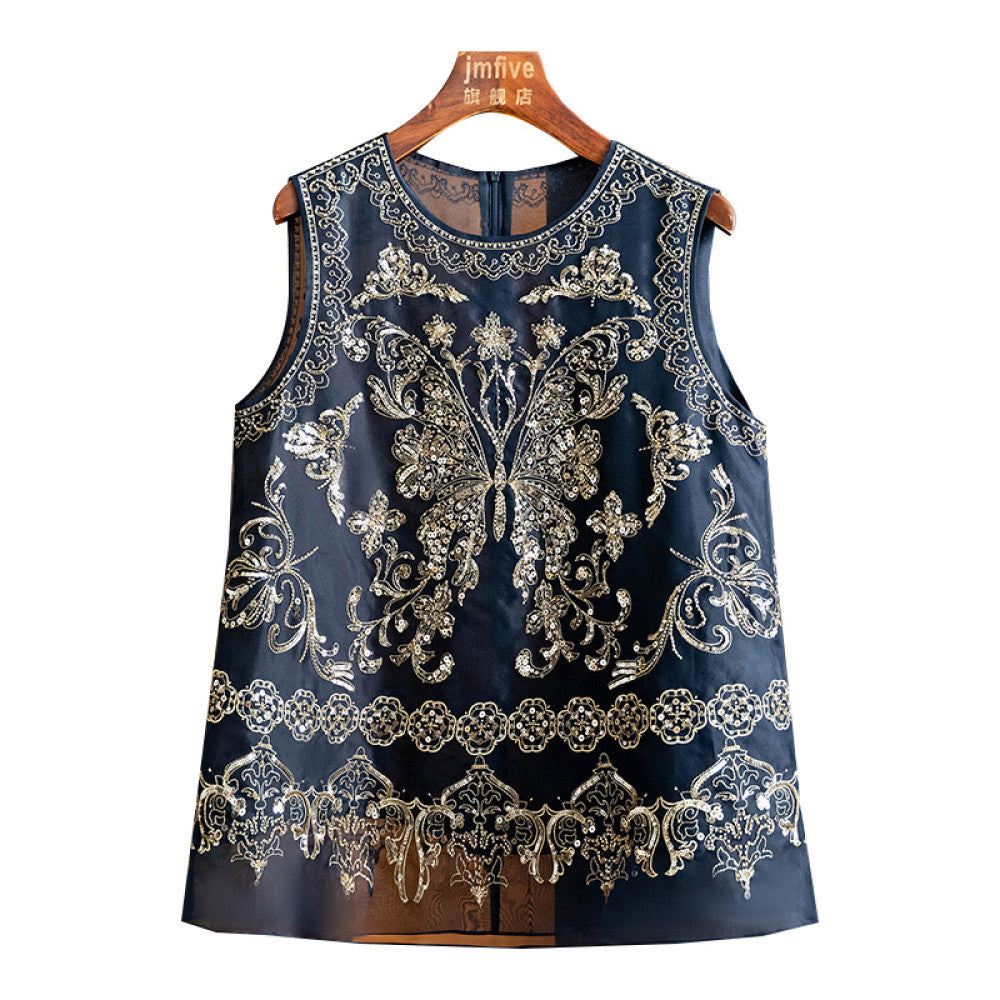 ASAYA4678 – Regal Butterfly Embroidery Top 🦋✨