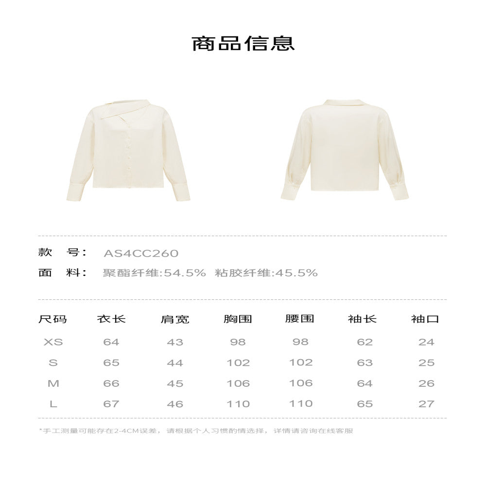 AEL original design simple shirt 2025 new women s autumn light luxury niche irregular long sleeved top image 14