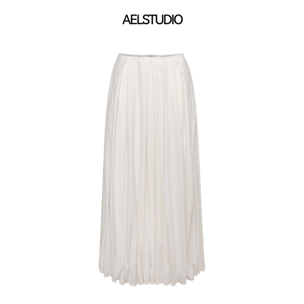 AEL Original French Style White Half length Skirt for Women 2025 New Autumn Edition Elegant Flower Bud Skirt Design image 7