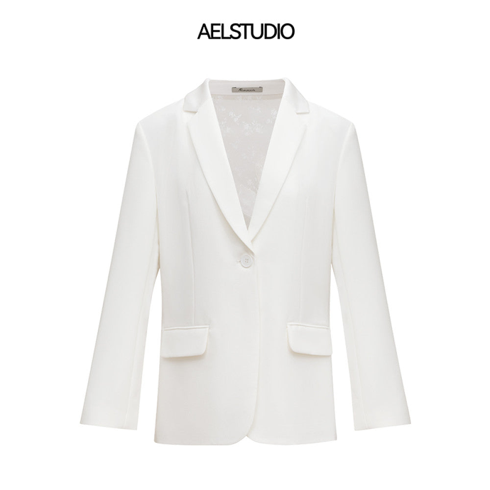 AEL original French suit jacket for women in the autumn of 2025 exuding a refined and sophisticated vibe One button lace backless suit image 7