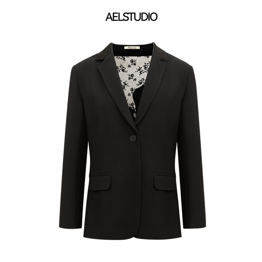 AEL original French suit jacket for women in the autumn of 2025 exuding a refined and sophisticated vibe One button lace backless suit image 20