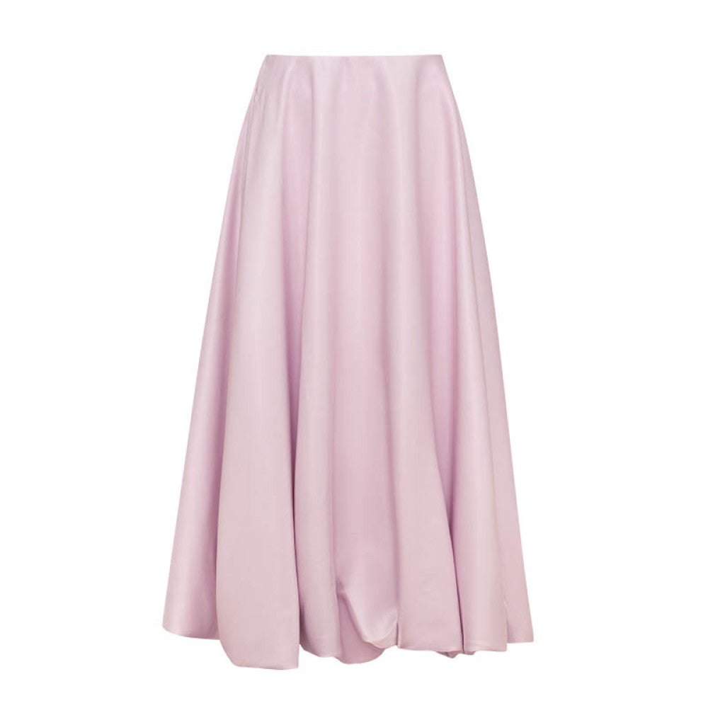 Classic Wardrobe AEL Original Flowing Satin High Waist Skirt for Women 2025 Autumn Water Mother Skirt Pink Flower Bud Skirt image 48
