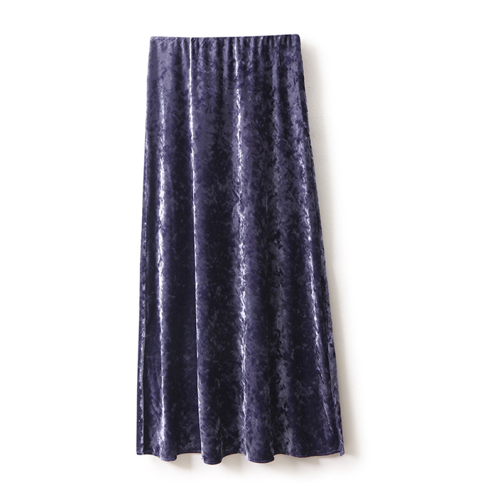 In stock Regret for missing customized diamond velvet half skirt temperament new versatile elastic waist straight tube half skirt image 22