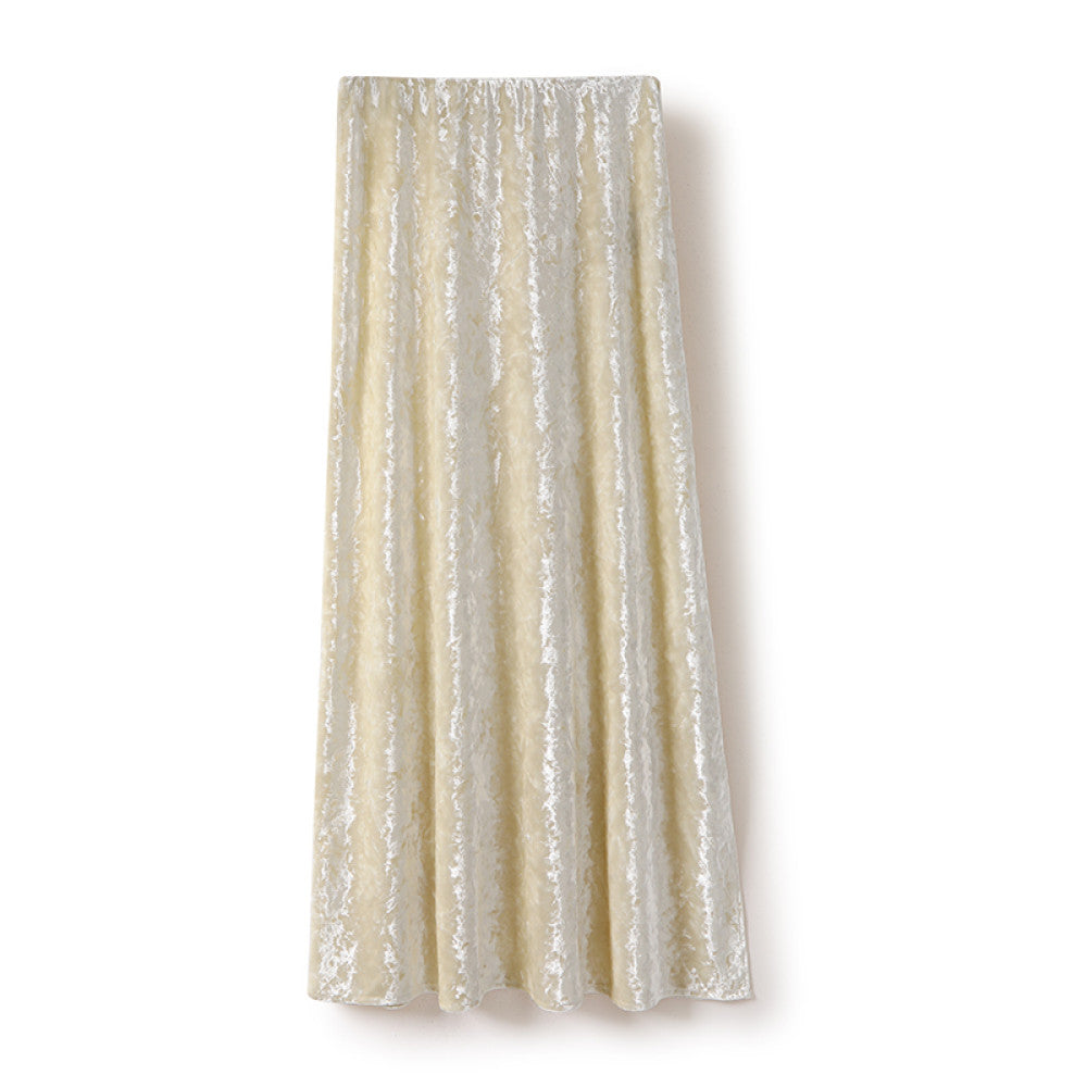 In stock Regret for missing customized diamond velvet half skirt temperament new versatile elastic waist straight tube half skirt image 56