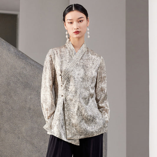 ASAYA4104 ✨ 🌟 Elegant Hanfu-Inspired Acetate Top 🌟